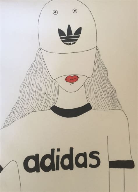 cute tekening adidas meisje|11 ideeën over Adidas Drawing Girls .